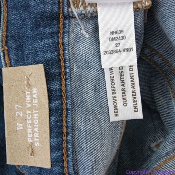NEW Madewell The Perfect Vintage Straight Jean in Bright Indigo Wash, 27 - Picture 16 of 16
